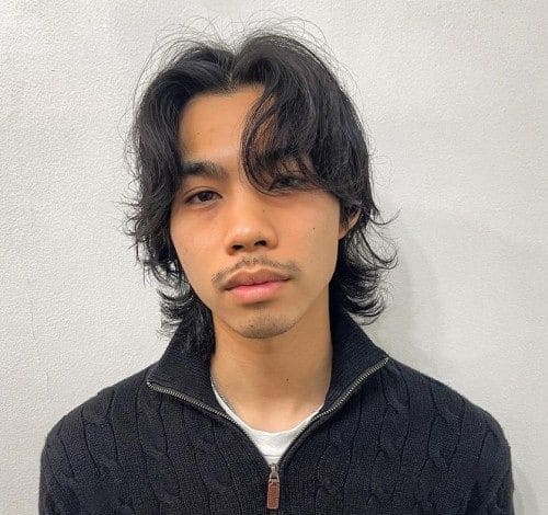 middle part wolf cut
