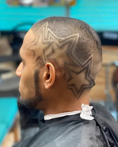 Buzz Cut with Star Designs