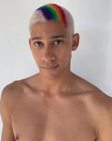 multi colored buzz cut style for men