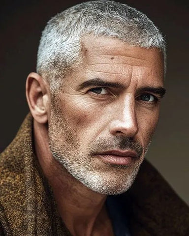 Silver Grey Buzzcut Male Men